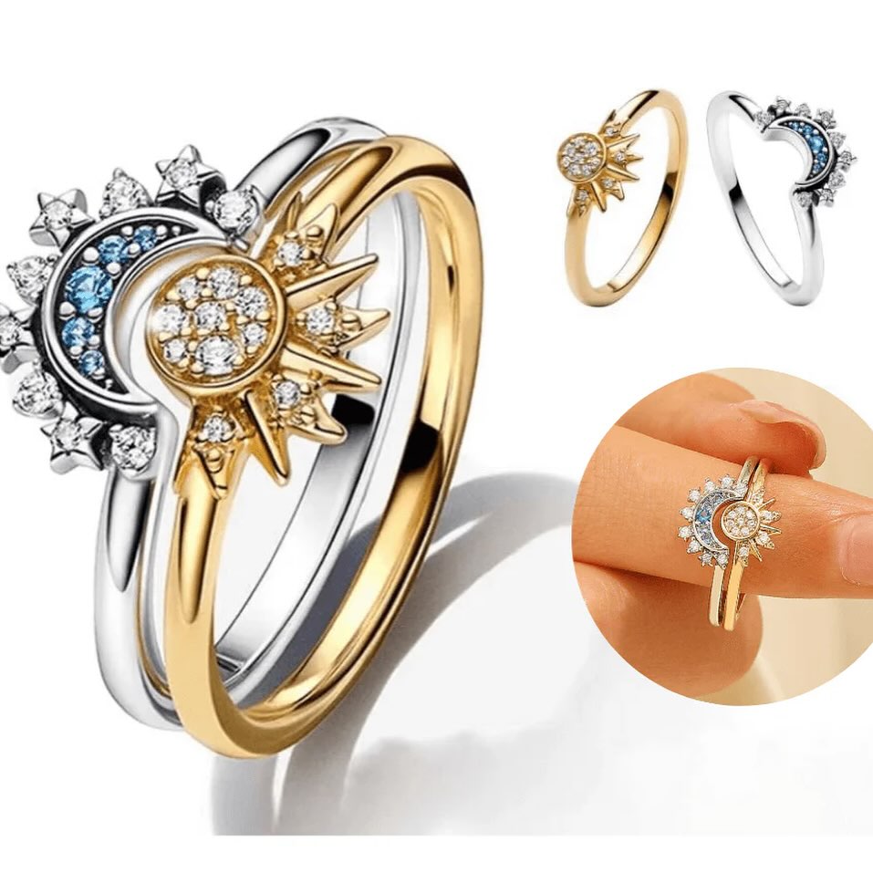 Miniatura 6 de Anillos Sol y Luna Eclipse Pareja